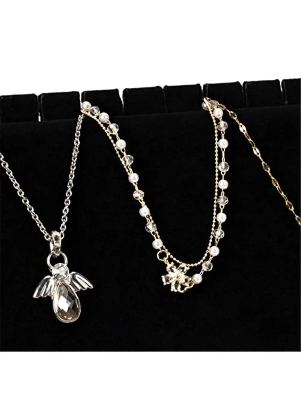 Necklace Organizer, 3-Tier Necklace Holder Jewelry Organizer Stand with Velvet